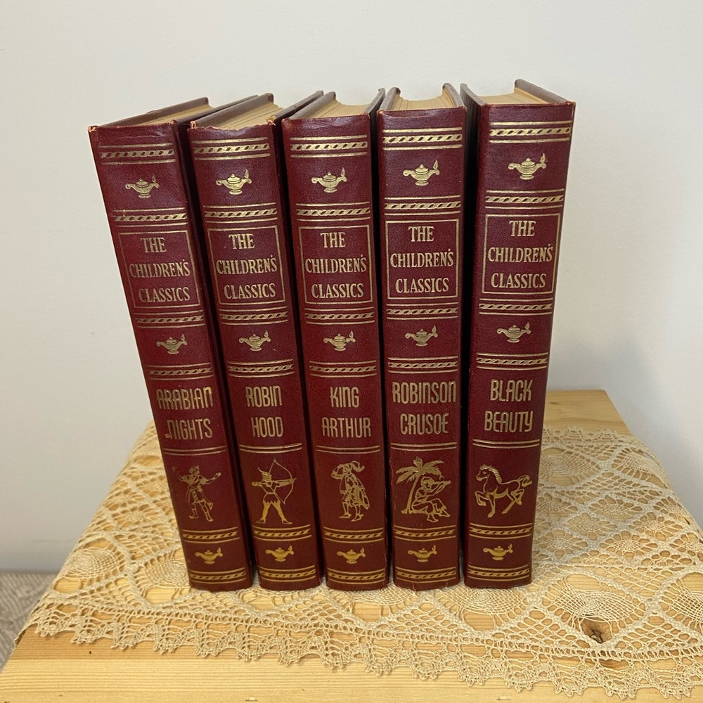 The Children’s Classics Book Set of 10 Vols Red Faux Leather John C. Winston - Picture 11 of 11